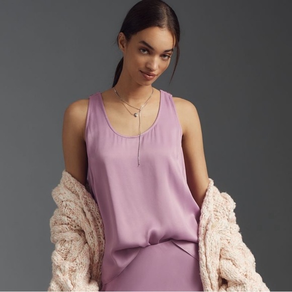 Anthropologie Tops - NWT! By Anthropologie Raspberry Slinky Racerback Tank Top - Size Small 🦖